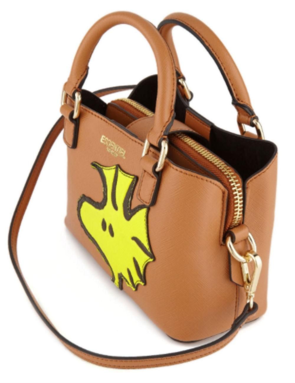 'Shoulder bag' marrón con pájaro de Snoopy, de Essentiel Antwerp