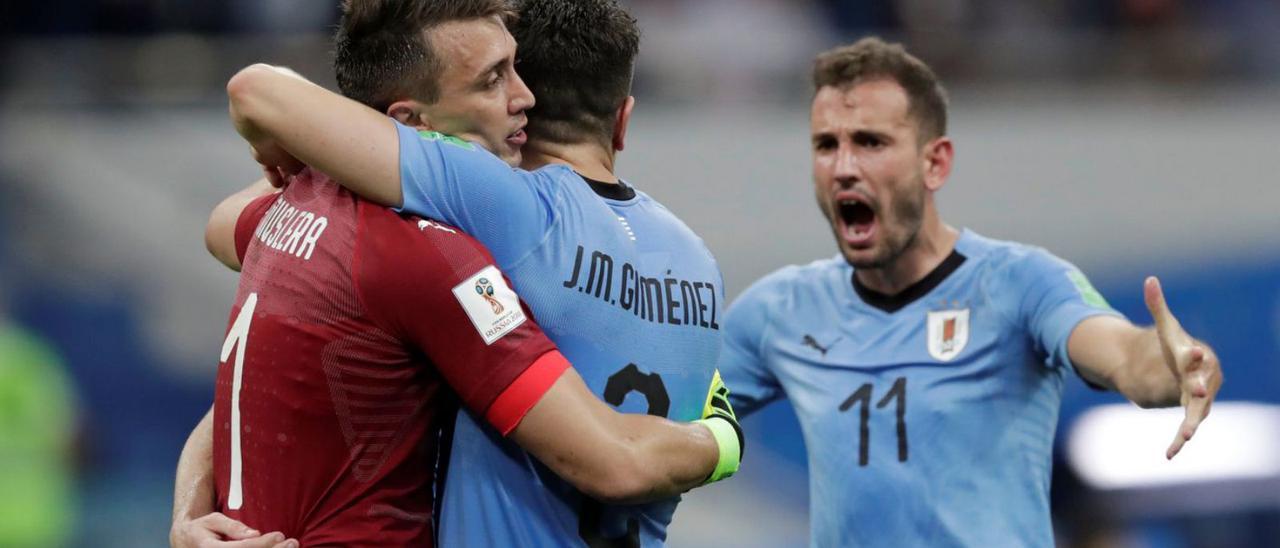 Stuani celebra la classificació de l’Uruguai pels quarts de final.