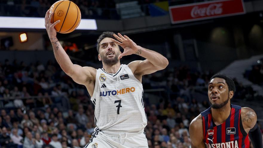 El Real Madrid prolonga su racha ante un rocoso Baskonia.