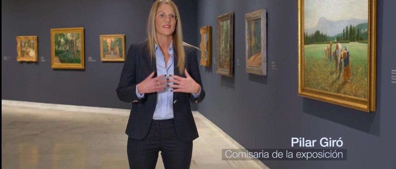 Imagen del vídeo de la Fundación Bancaja sobre la exposición «Paraísos» con explicaciones de la comisaria de la muestra.