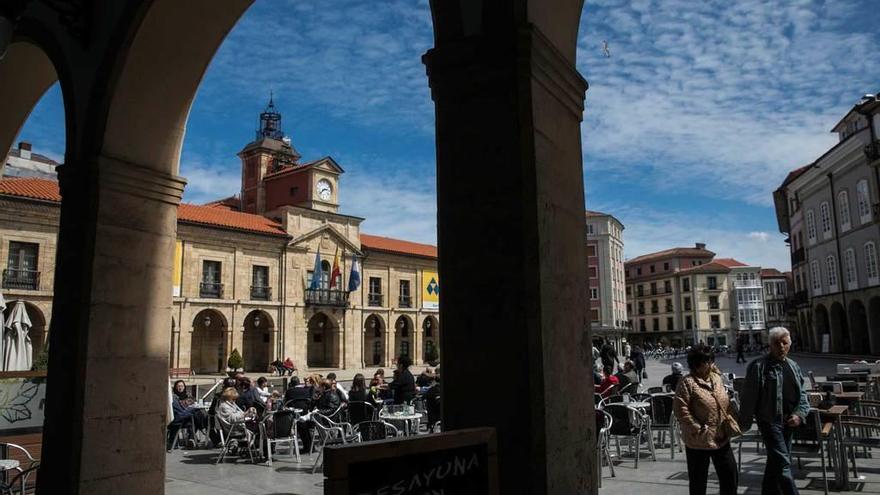 Terrazas en la plaza del Ayuntamiento, en una imagen de archivo