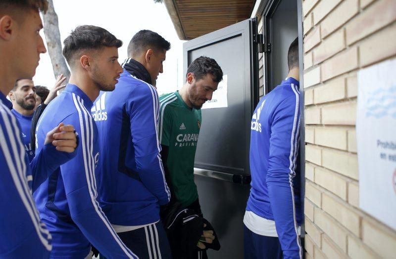 Entrenamiento del Real Zaragoza antes del partido contra la SD Huesca