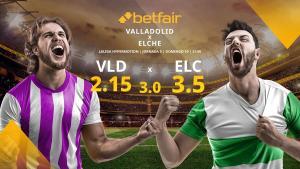 Real Valladolid vs. Elche CF: horario, TV, estadísticas, clasificación y pronósticos