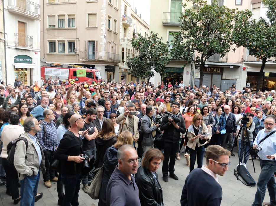 Concentració de rebuig de la violència policial de l'1-O a Figueres