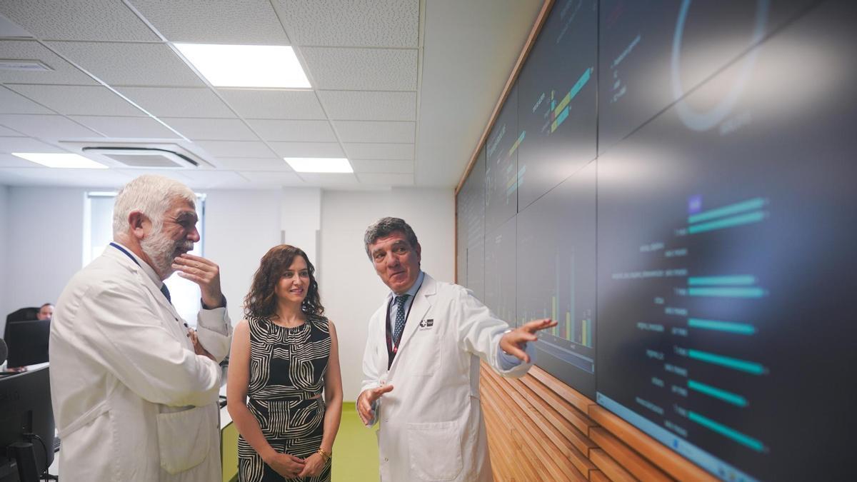 La presidenta de la Comunidad de Madrid, Isabel Díaz Ayuso, en la presentación de la estrategia Hospital Madrid 360.