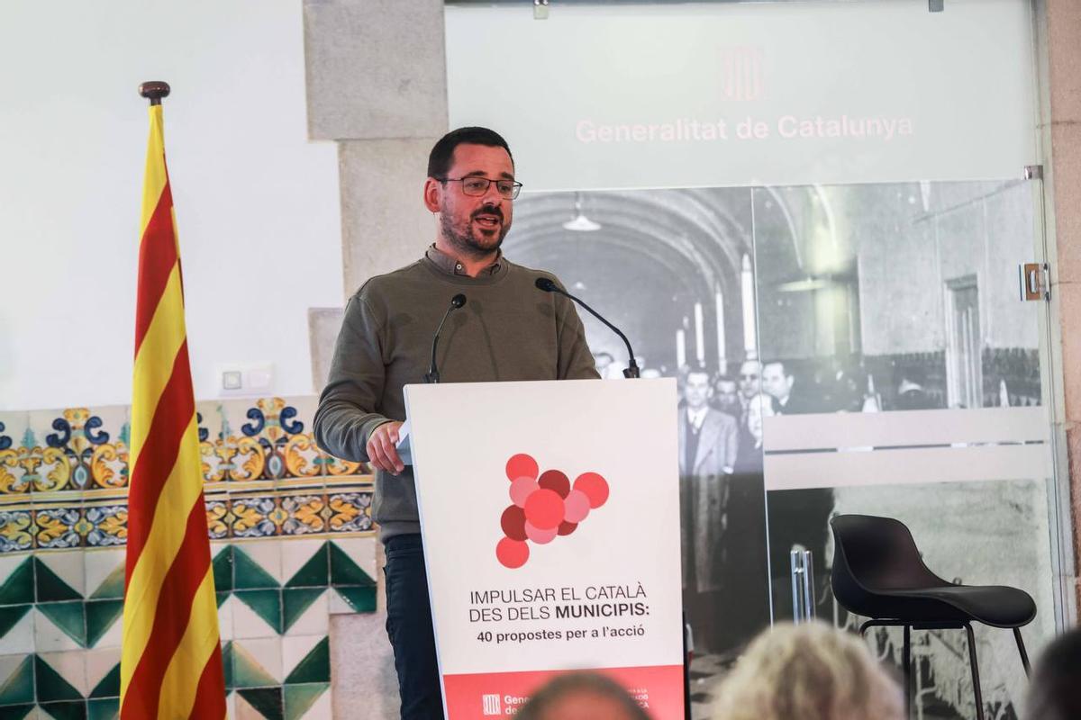 Lluc Salellas, durant la seva intervenció.