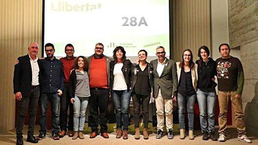 Els candidats d&#039;ERC, durant l&#039;acte d&#039;inici de campanya celebrat a Torroella de Montgrí.