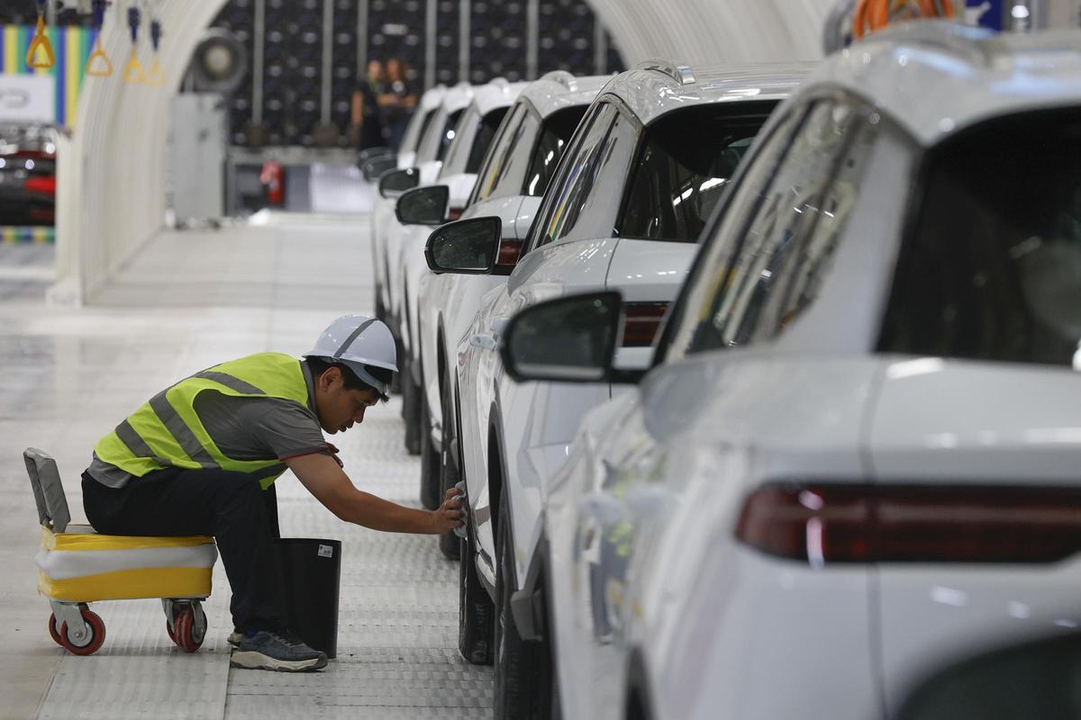 Línea de producción de una planta de BYD.