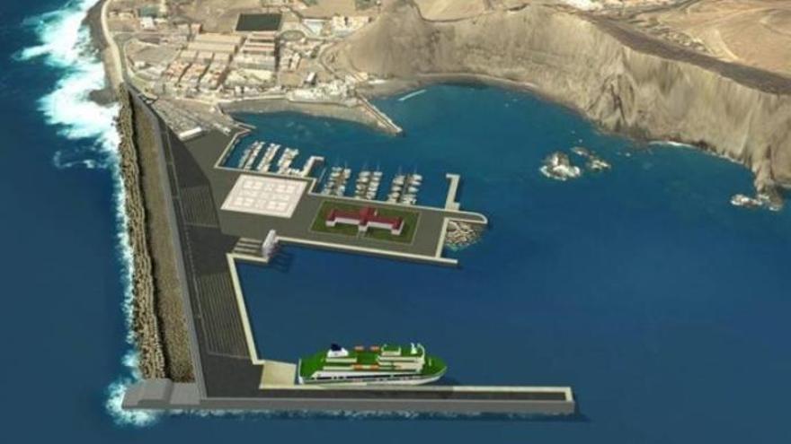 Imagen del proyecto de ampliación del muelle de Agaete.