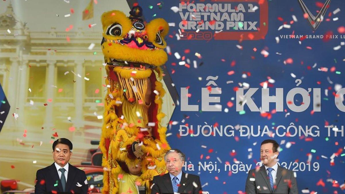 El presidente de la FIA Jean Todt, en la ceremonia de presentación del GP de Vietnam