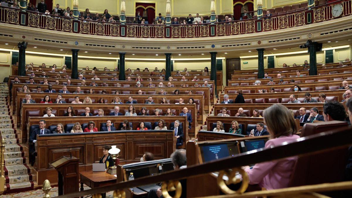Hemicicle del Congrés el segon dia de debat de la moció de censura de Vox