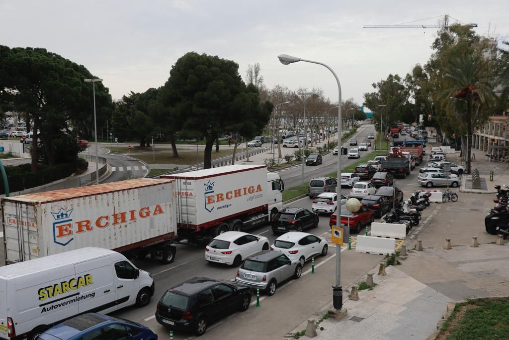 Protesta de transportistas en Palma