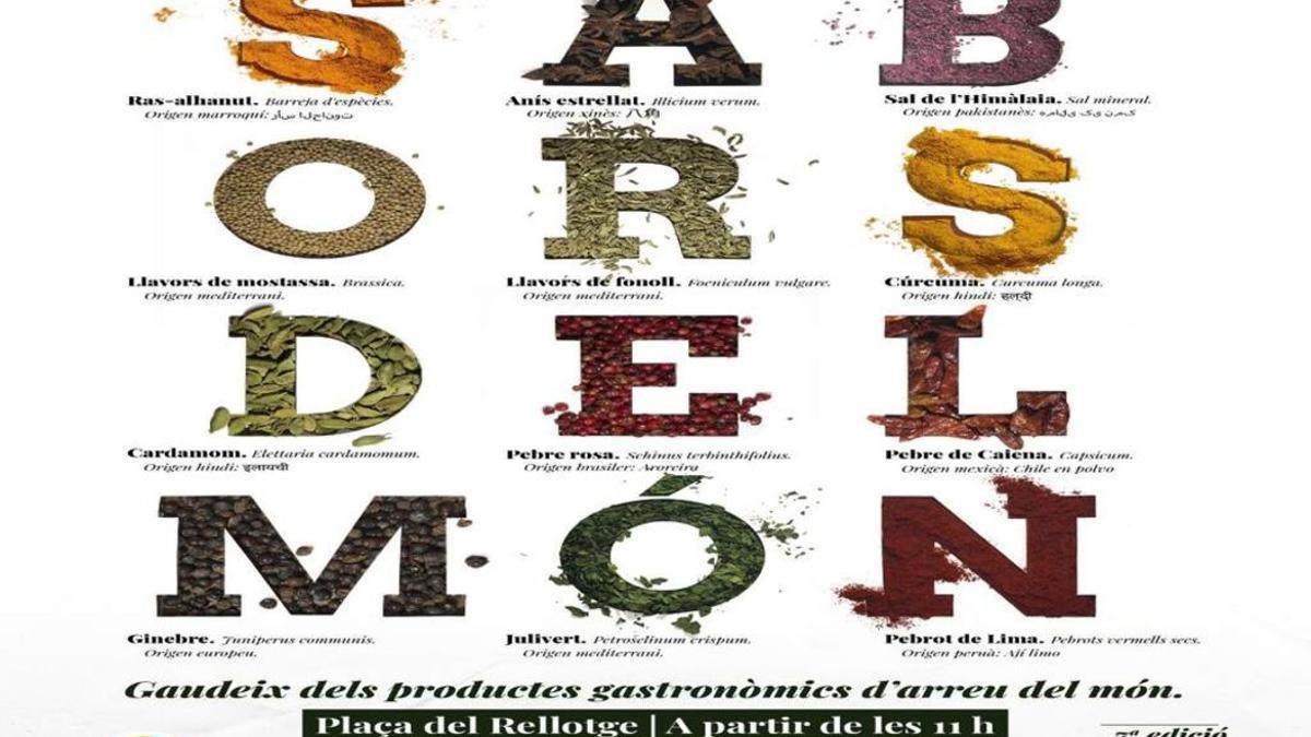 Cartel de la muestra &quot;Los sabores del mundo&quot;.