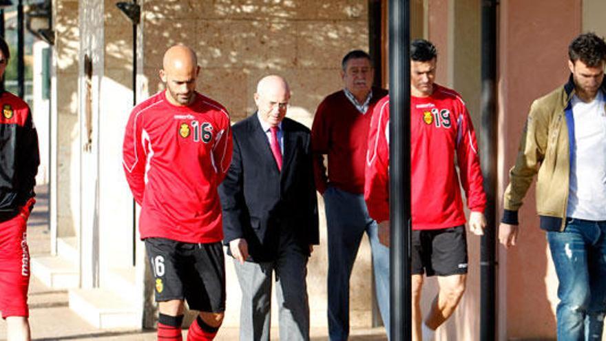 Aouate, Nunes y Serra Ferrer, tras una reunión en Son Bibiloni de este curso.