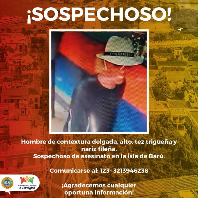 Un cartel que muestra al sospechoso del asesinato de Marcelo Pecci