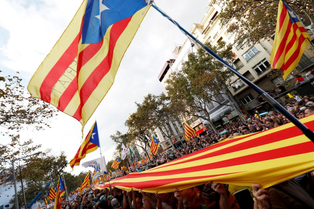 Manifestació a Barcelona per l'alliberament dels Jordis