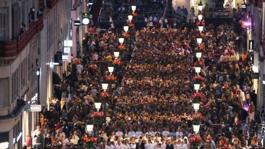 Jesús Cautivo, a su paso por la calle Larios en 2019.