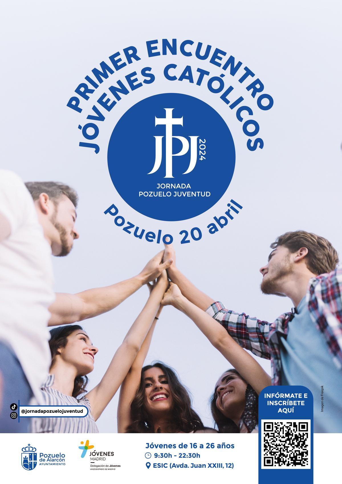 Cartel de la Jornada de Encuentro de Jóvenes Católicos en Pozuelo de Alarcón