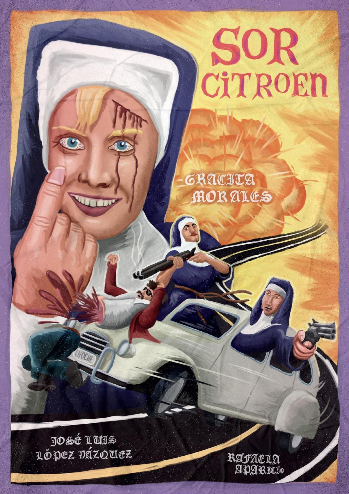 Reinterpretación que Choche Hurtado ha realizado del cartel de 'Sor Citröen' al estilo Ghana.