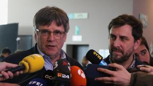 Carles Puigdemont y Toni Comín en Bruselas.