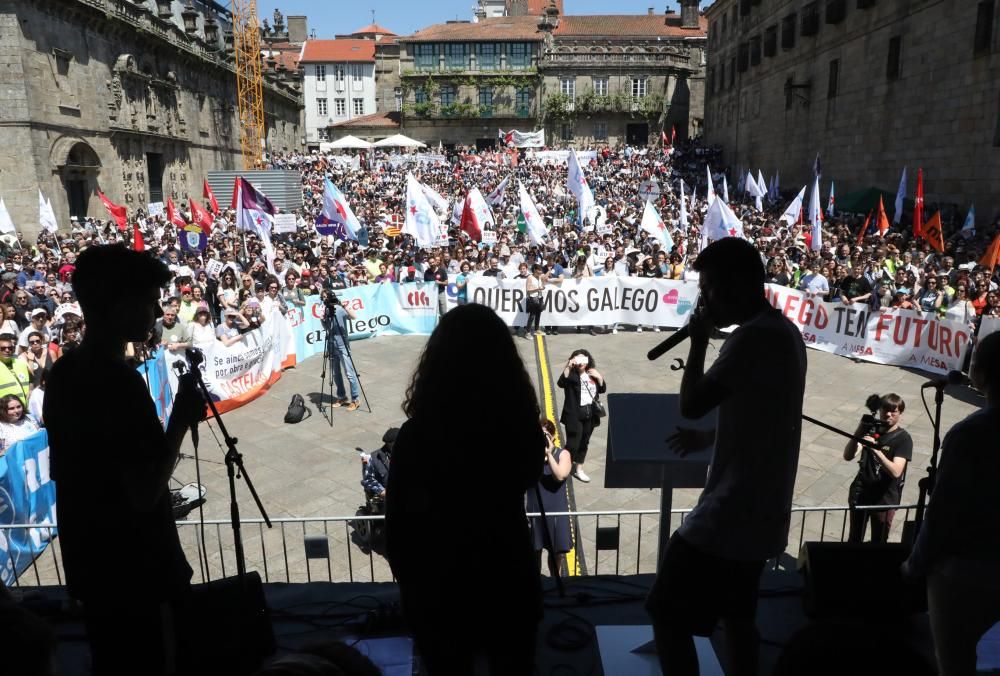 Milleiros de persoas reivindican o galego // X. Álvarez