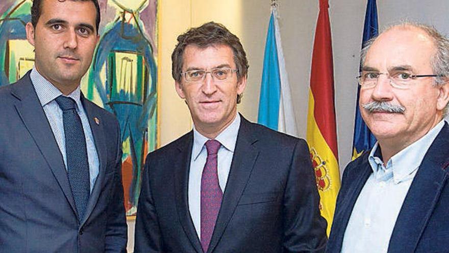 Valverde y el edil Ignacio Vilas, tras la reunión con Núñez Feijóo.