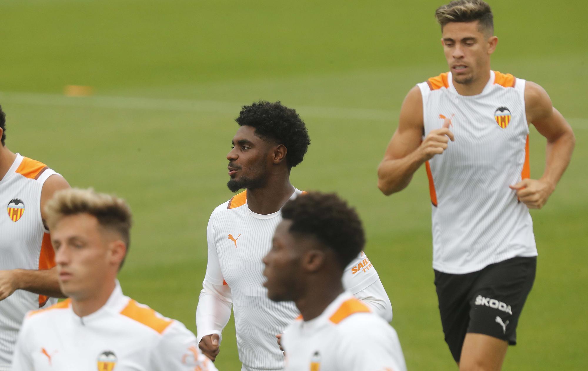 Entrenamiento del Valencia antes del encuentro frente al Mallorca