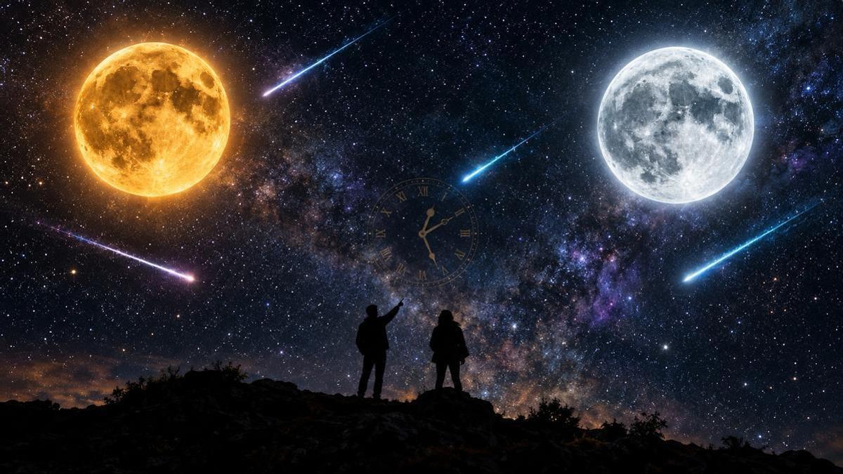 Cuatro lluvias de estrellas, dos superlunas y un cambio de hora: así luce el cielo en otoño 2026