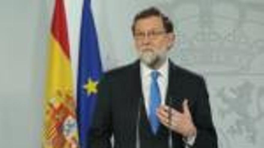Rajoy, en una compareixença de premsa, fa unes setmanes.