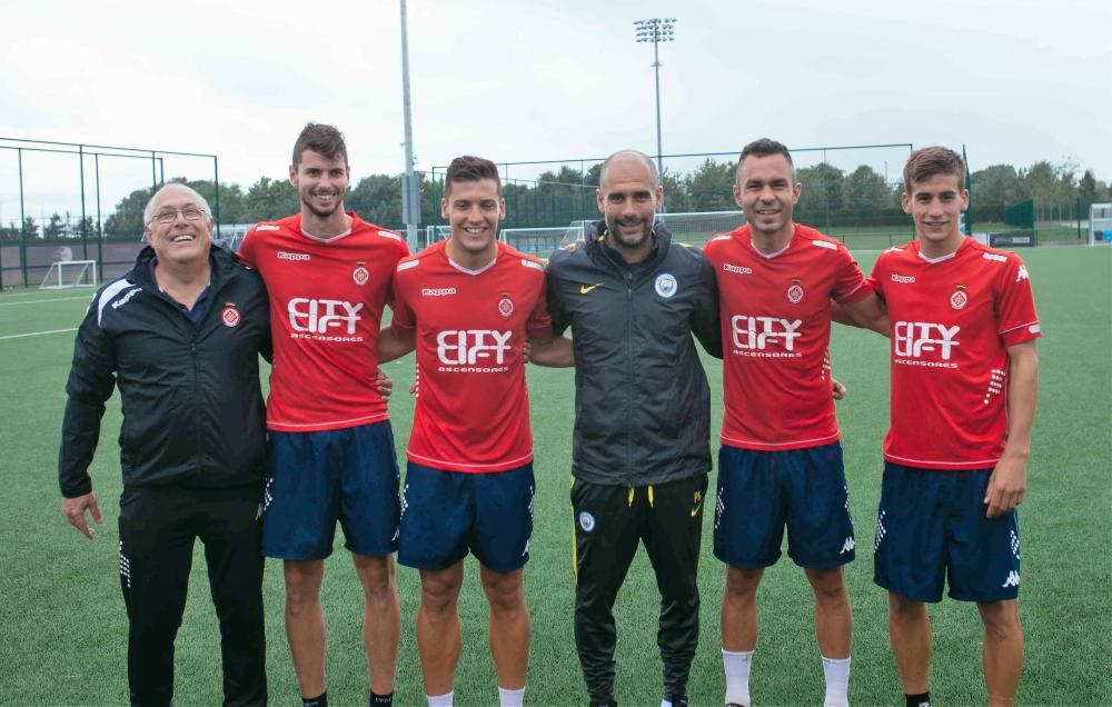 Pep Guardiola visita l'entrenament del Girona a Manchester