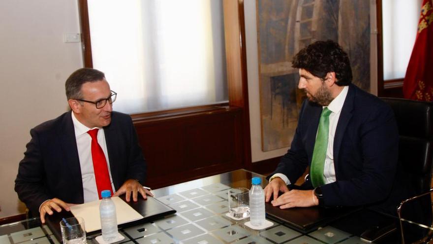 Diego Conesa y López Miras, en la reunión de esta tarde.