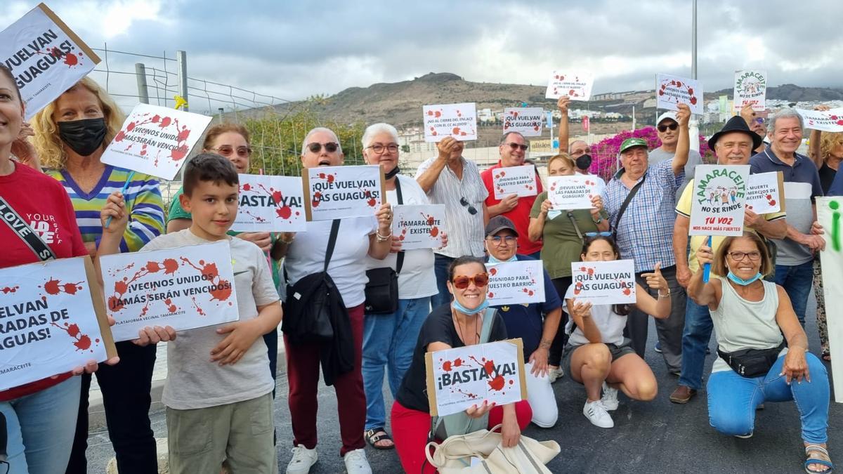 Protesta de los vecinos en mayo pasado contra el nuevo vial