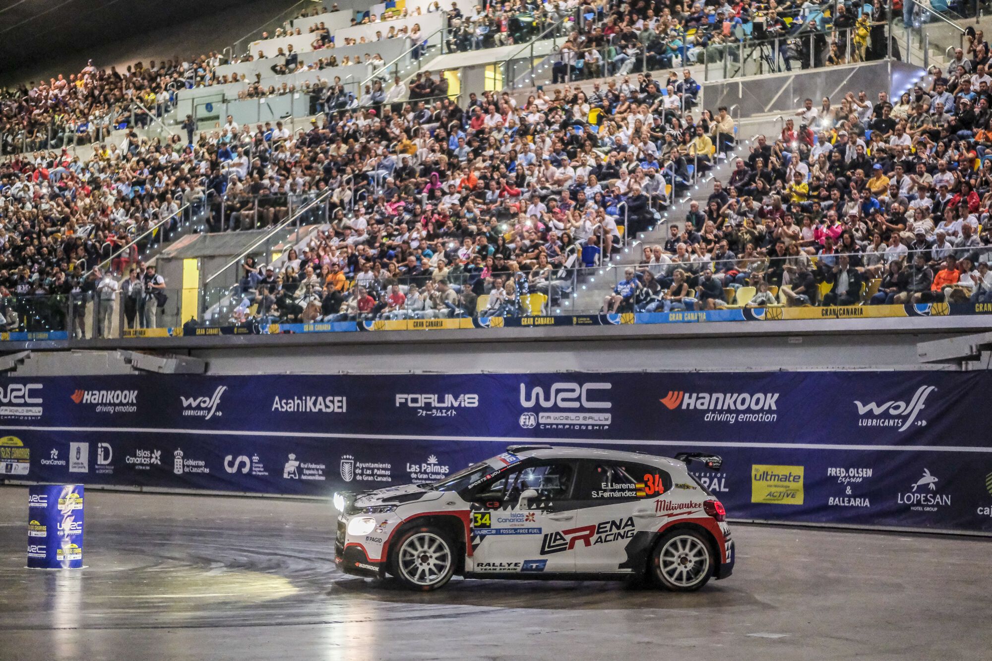Tramo del Rally en el Gran Canaria Arena