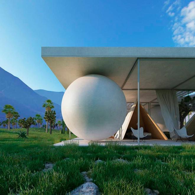 Casa 'Sphere' con estructura esférica del arquitecto Cyril Lancelin
