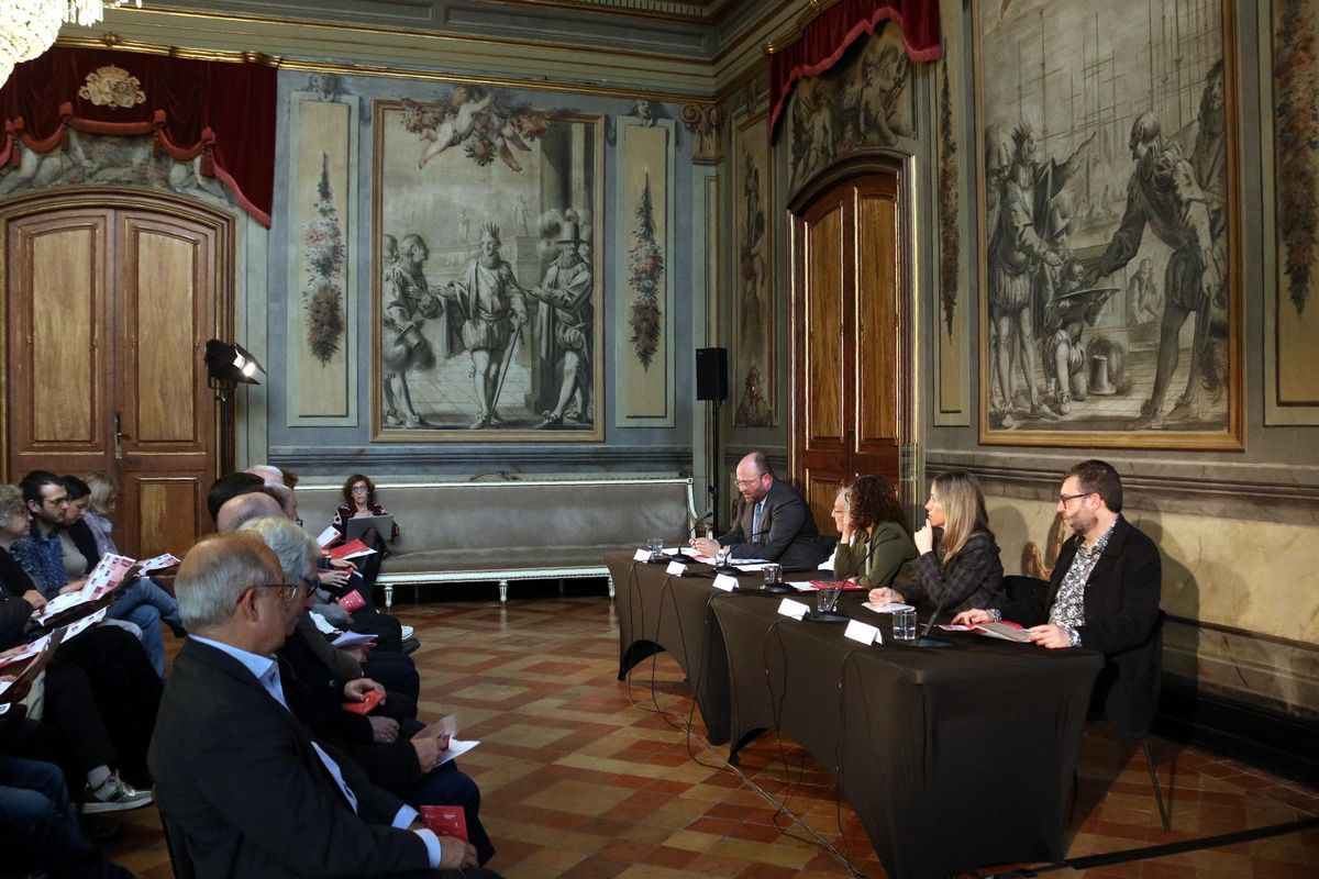 Roda de premsa de la Schubertíada al Palau Moja.