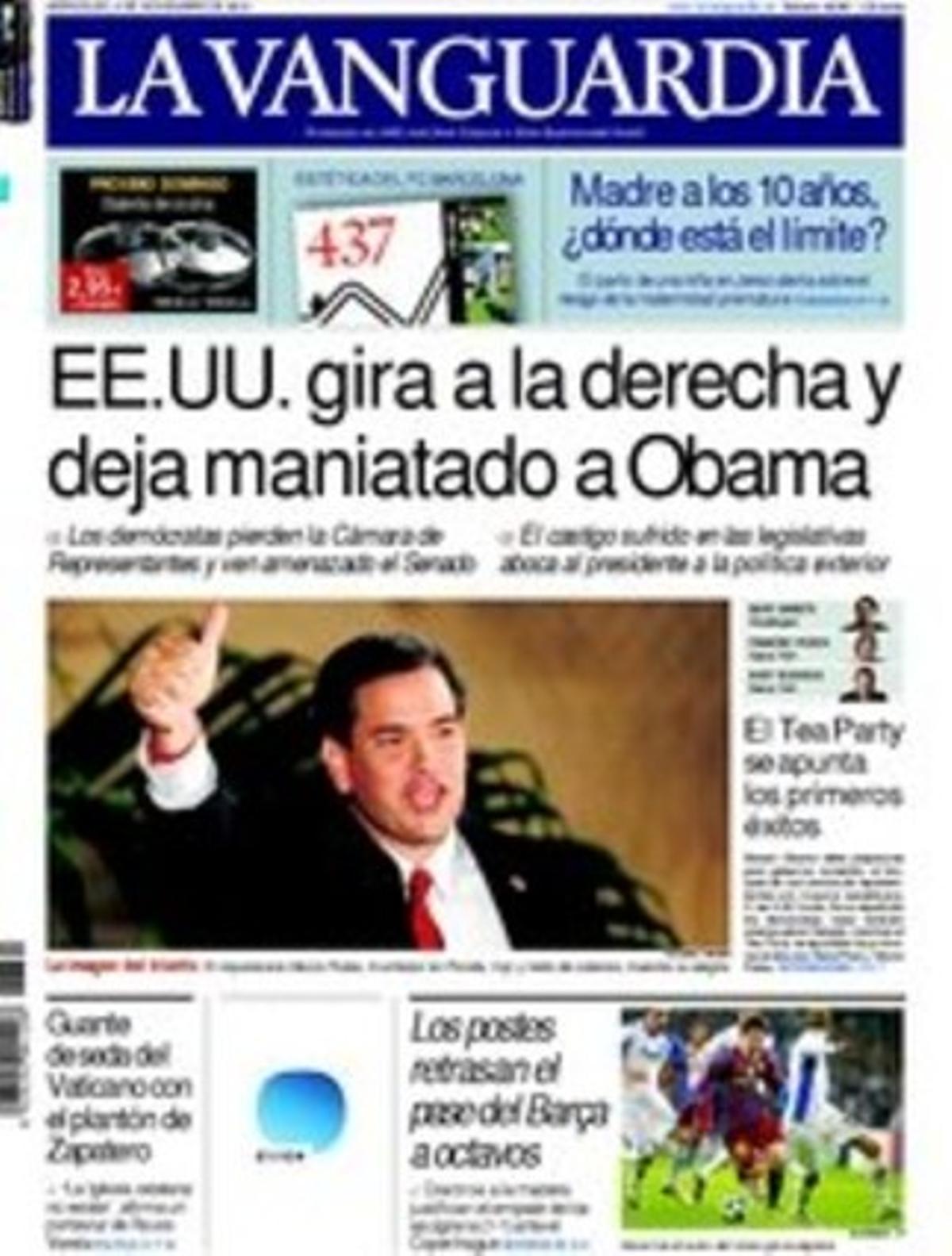 A les pàgines interiors ’La Vanguardia’ ofereix una enquesta sobre la religiositat de la societat espanyola; destaca que Barcelona és la capital espanyola de les màfies de la prostitució i que Anfac alerta de possibles deslocalitzacions per la caiguda de les vendes de cotxes.