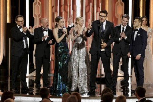 Esmail accepts the award after "Mr. Robot" won the Best TV Series, Drama at the 73rd Golden Globe Awards in Beverly Hills