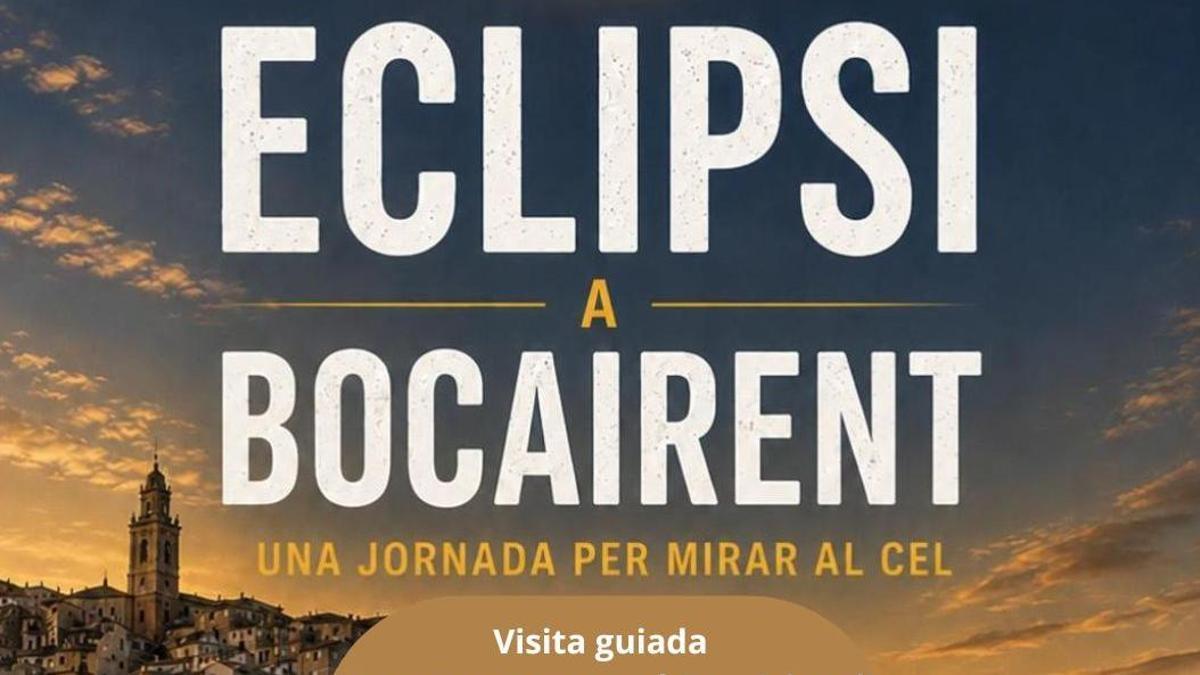 Cartel de la actividad de Bocairent para el eclipse solar.