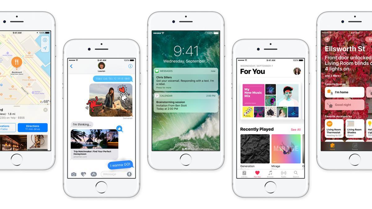 El nuevo iOS 10 de Apple para iPhone y iPad.