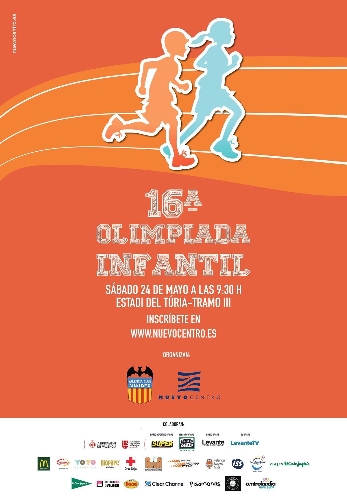 Cartel de la 16ª Olimpiada Infantil.
