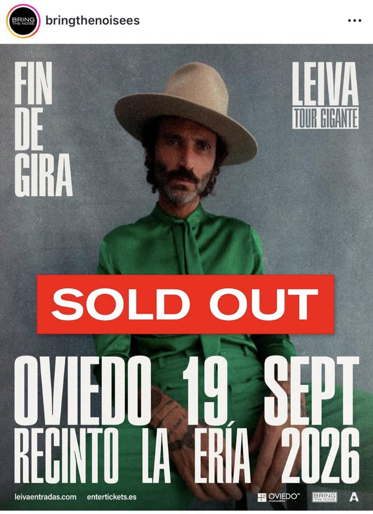 El cantante Leiva hace "sold out" para su concierto de las fiestas de San Mateo.