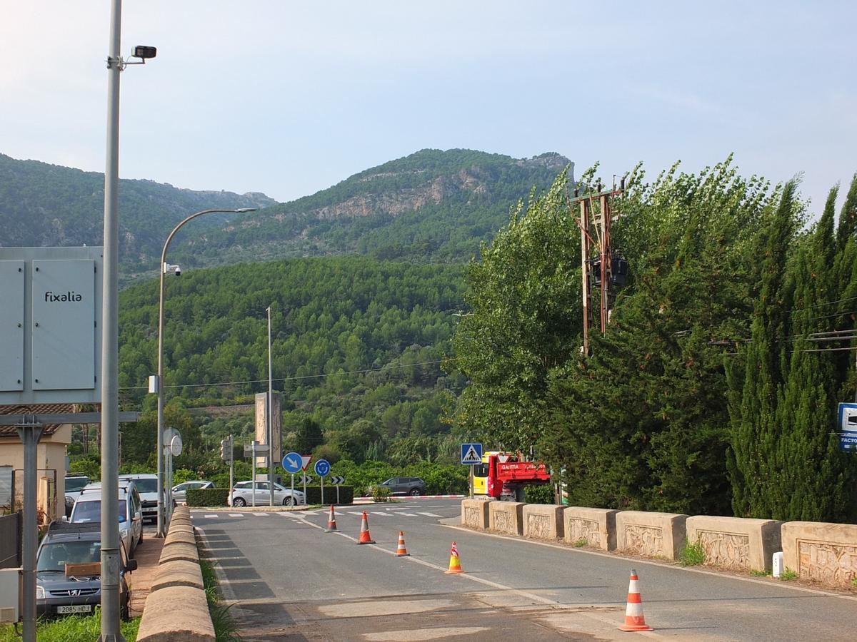 Una de las cámaras en la MA-10 de la Serra de Tramuntana.