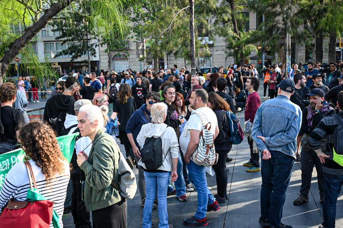 Manifestación antifascista de plaza Universitat