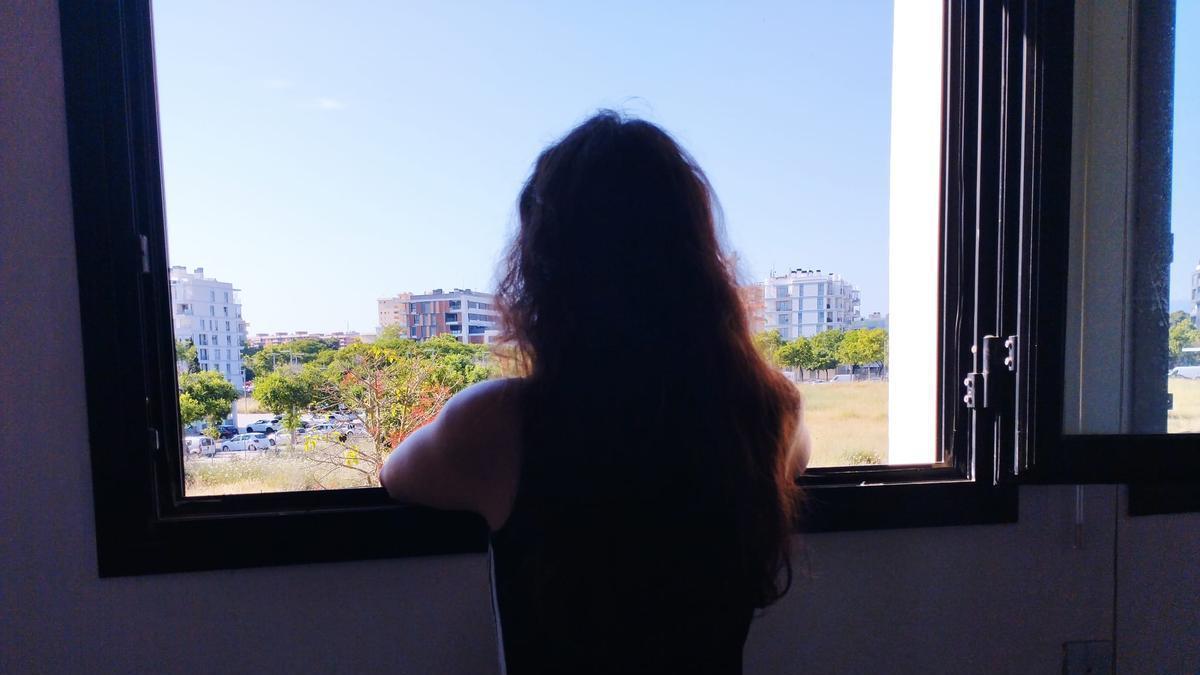 La joven que fue rescatada hace tres semanas de un séptimo piso de altura en Palma.