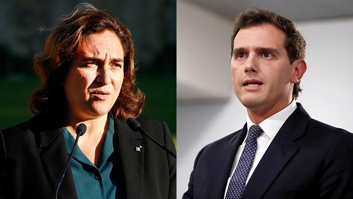 La alcaldesa de Barcelona Ada Colau y el líder de Ciudadanos Albert Rivera.