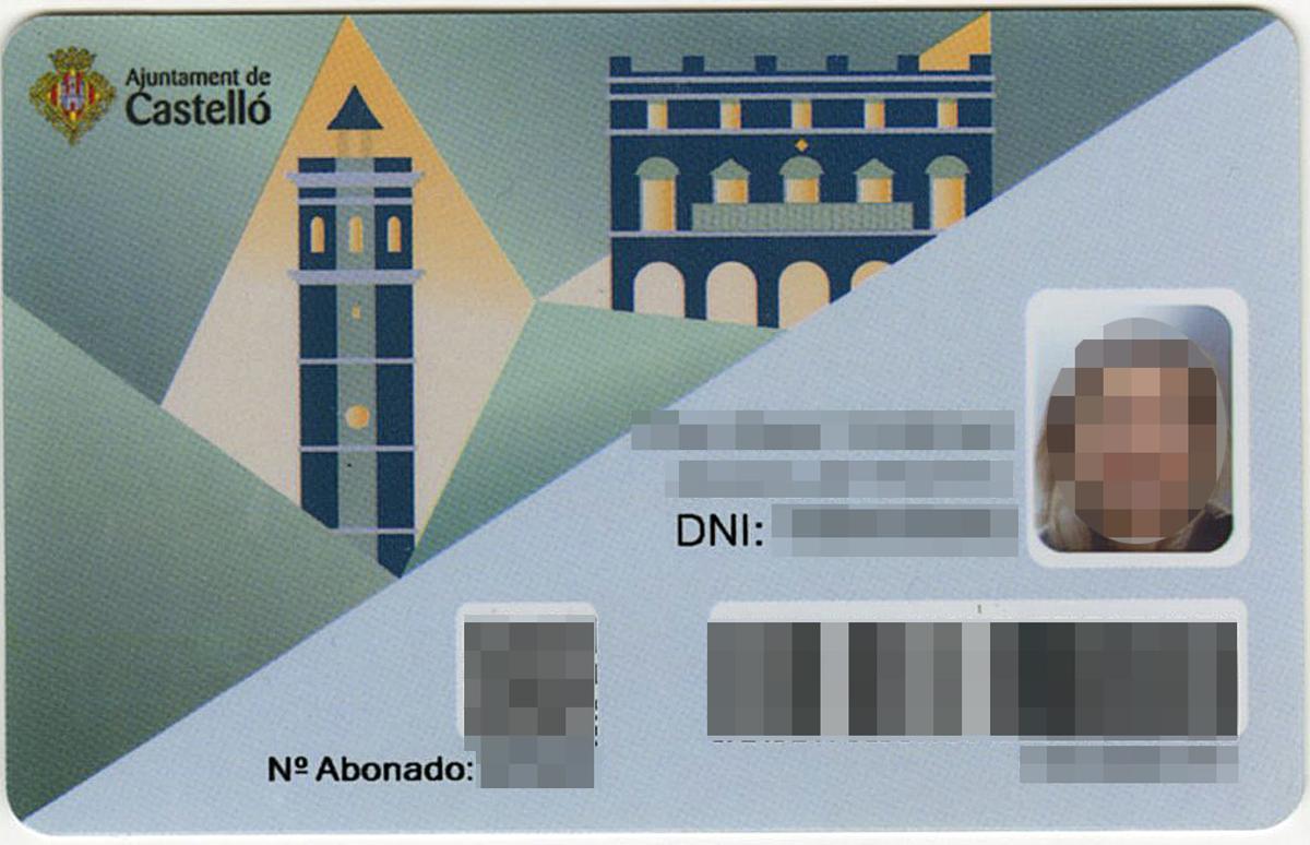 Imagen de una tarjeta ciudadana de Castelló.