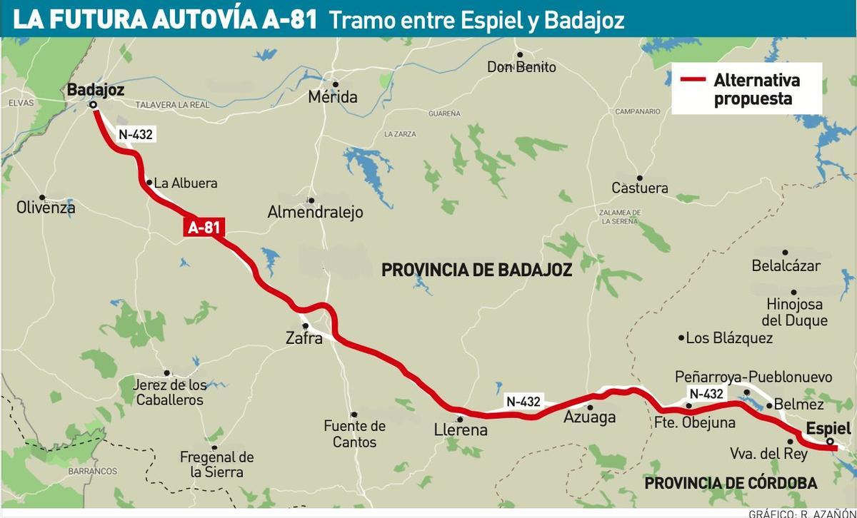 Trazado de la futura carretera A-81.