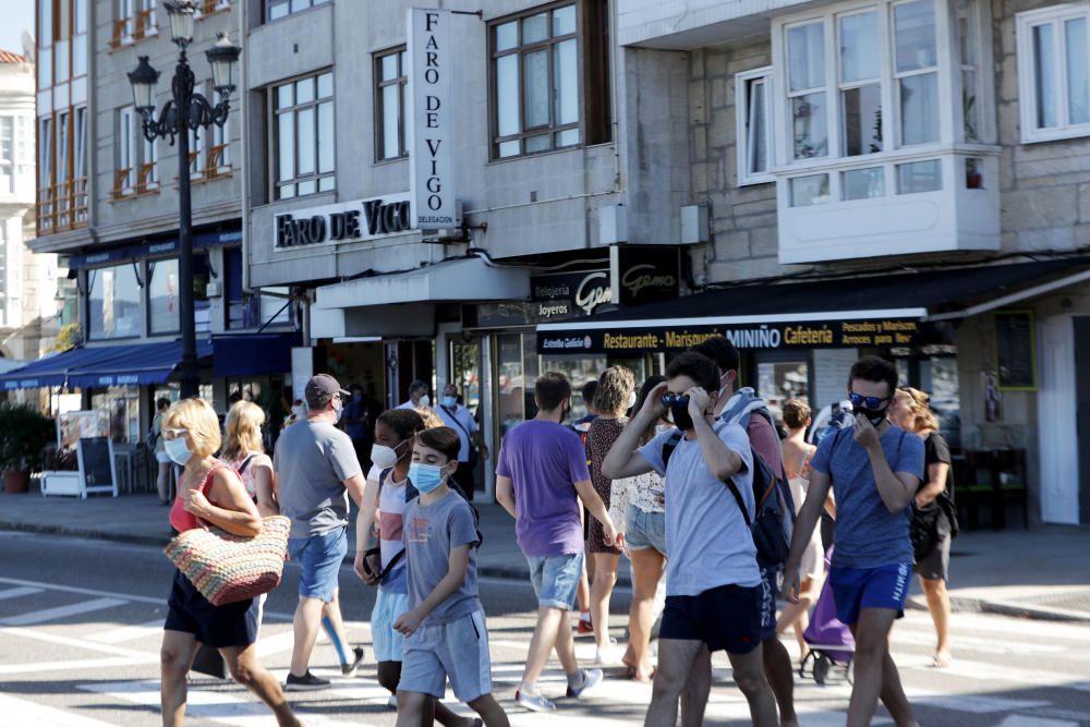 Las playas de Nigrán y Baiona soportan estos días una gran afluencia