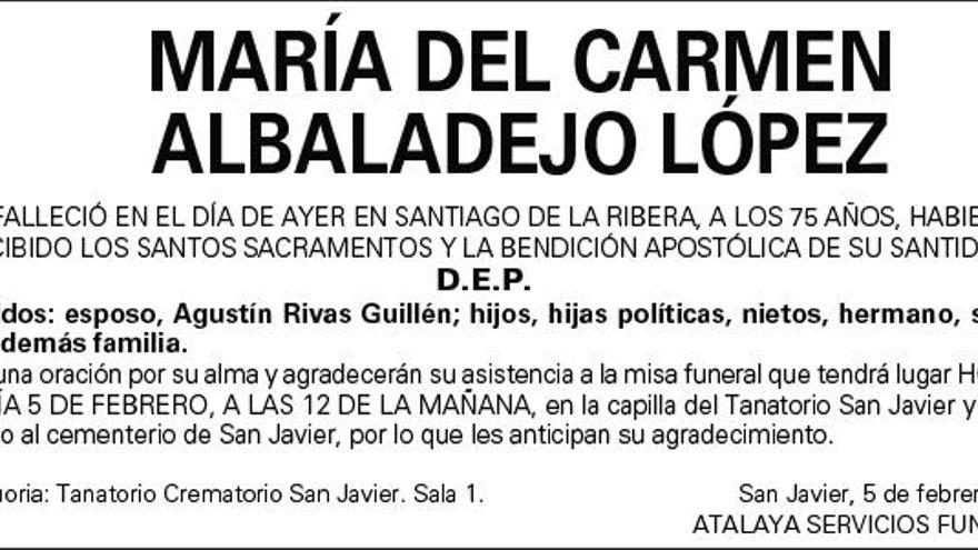 Dª María del Carmen Albaladejo López