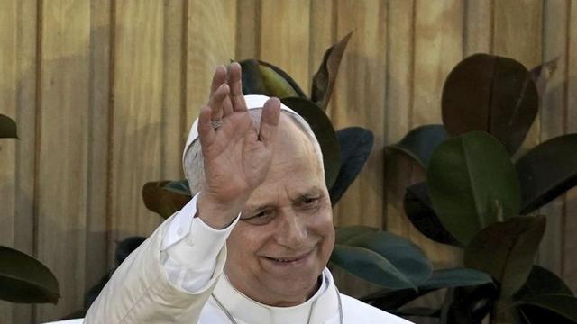 El Papa Lleó XIV a la plaça de Lima de Madrid ahir, el seu primer dia a la capital espanyola. | JOSE LUIS ROCA: